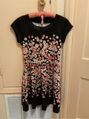 LC Lauren Conrad Black Dress with Pink and Cream Floral Print